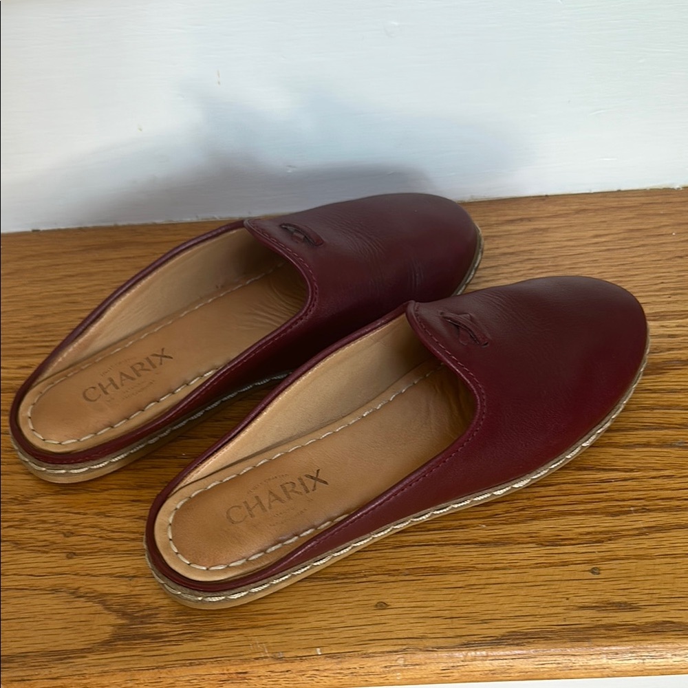 Burgundy Charix Mules, 37 (6.5)